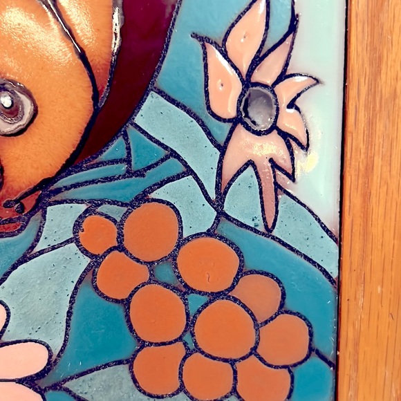 Italy Wall Decor Made In Italy Terra Cotta Turquoise Brown Cat Tile